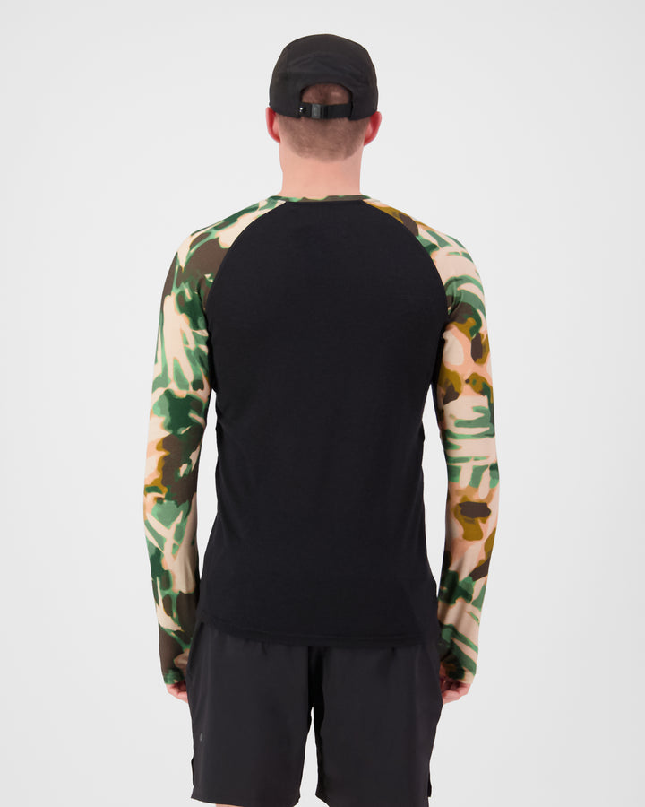 Men's Temple Merino L/S - Bush Camo / Black