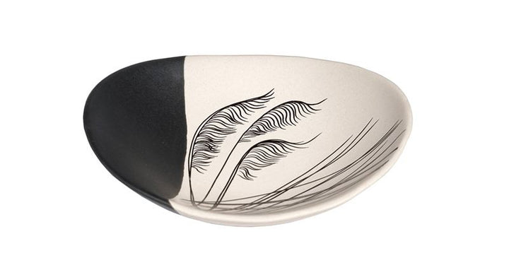 Bowl 10cm Coastal Toetoe Dipped Black on White