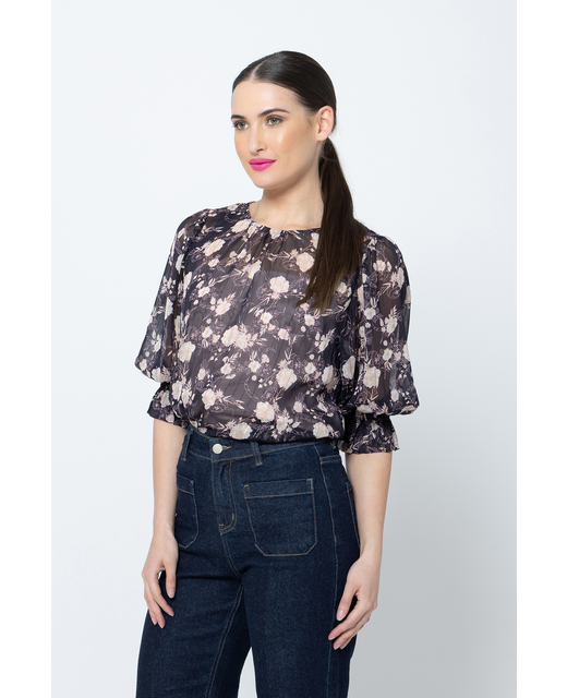 Magnificent Top Navy Lurex