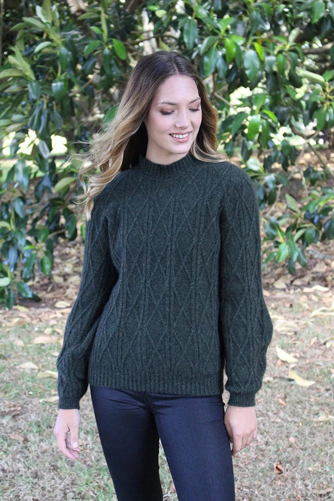 Cable Bell Sleeve Possum Merino Jumper