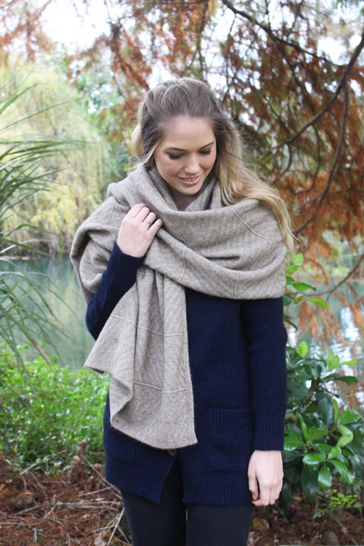 Chevron Possum Merino Wrap