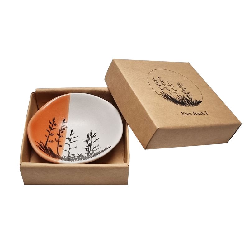 Bowl 7cm Flax Bush Dipped Orange