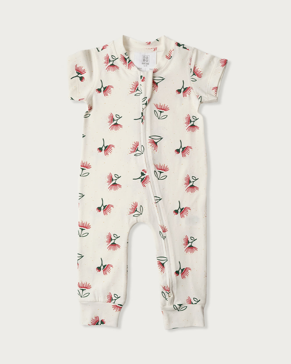 All-in-One Short Sleeve Bodysuit Pohutukawa 6–12 Months