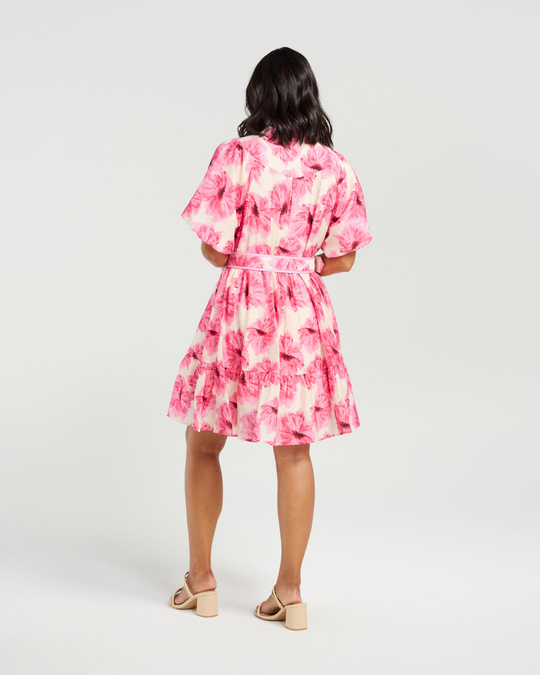 Back view of the Addie Dress in Pink Bloom by NMBR Rose.
