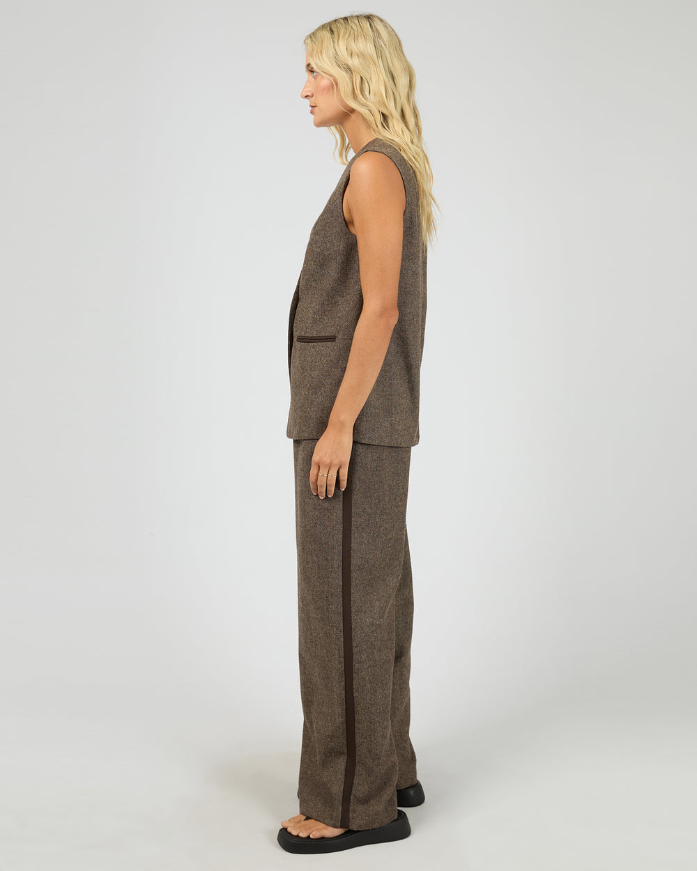 All About Eve | Elodie Vest - Brown - Side View