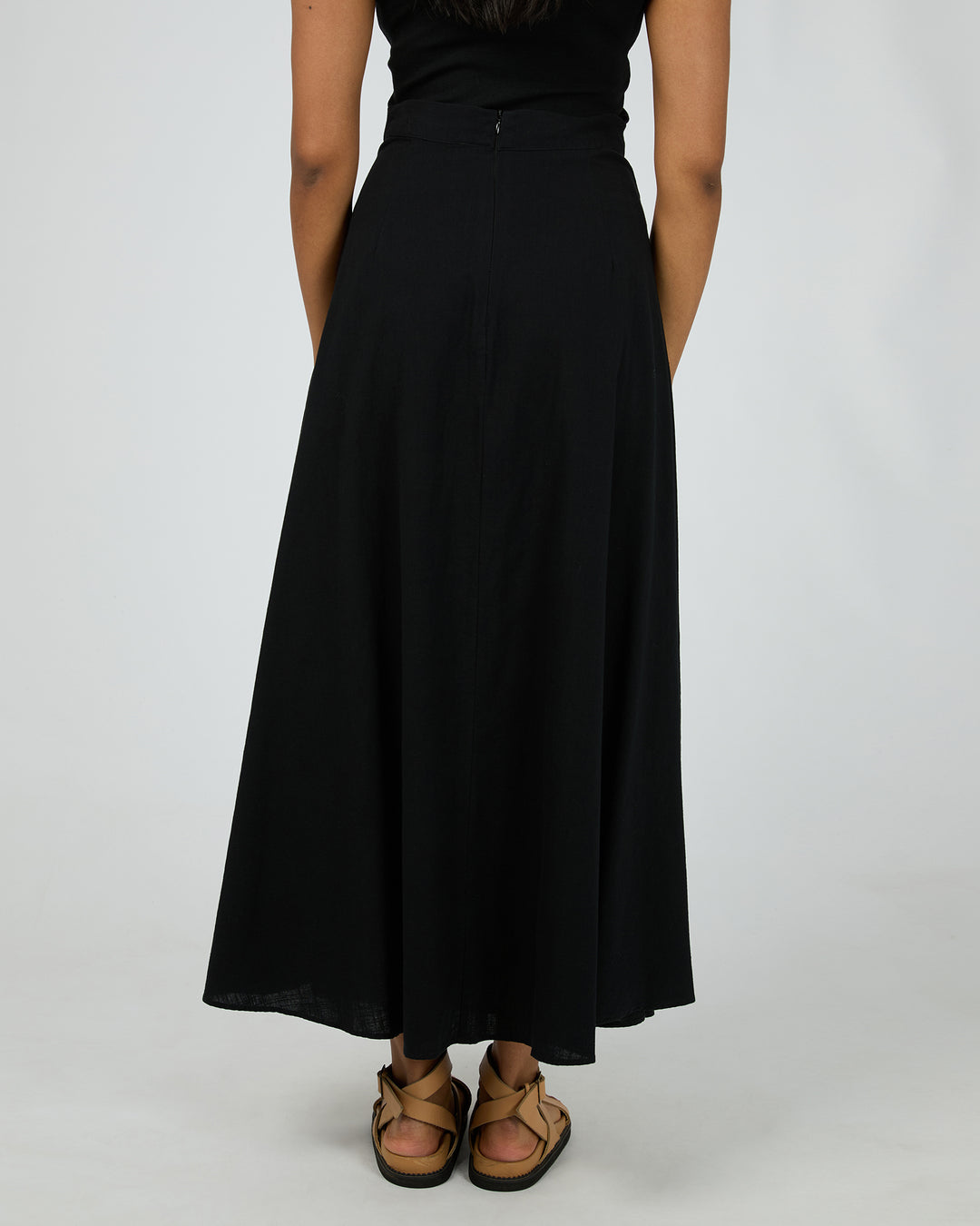 All About Eve | Essential Maxi Skirt - Black - Back View