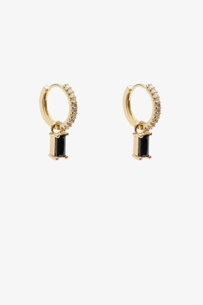 Black Baguette Earring