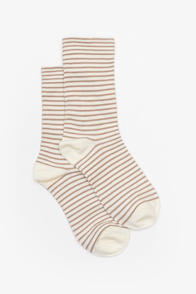 Pinstripe Sock - Taupe