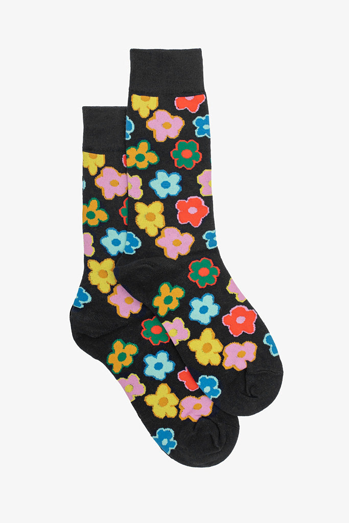 Antler - Black Retro Flower Sock