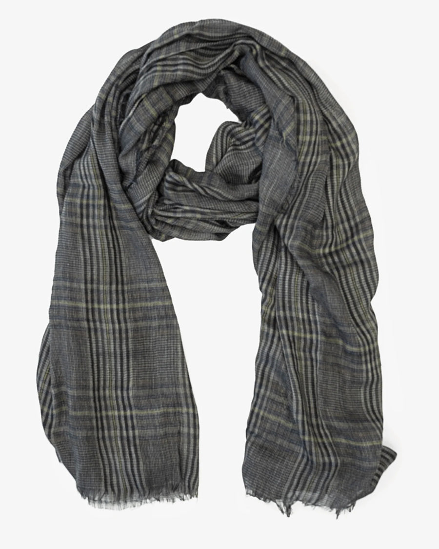 Antler Serene Plaid Scarf - Forest Noir