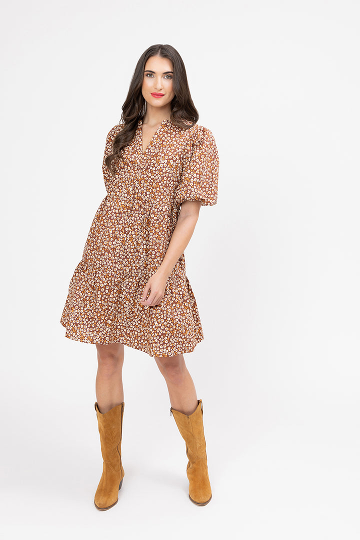 Billie The Label | Reflective Mini Dress - Coffee Safari
