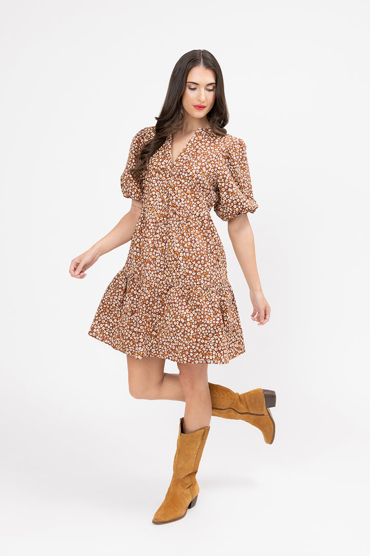 Billie The Label | Reflective Mini Dress - Coffee Safari