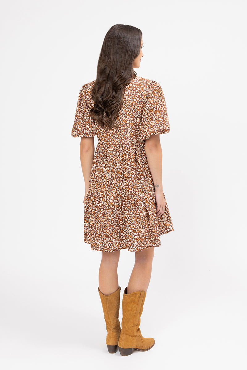 Billie The Label | Reflective Mini Dress - Coffee Safari
