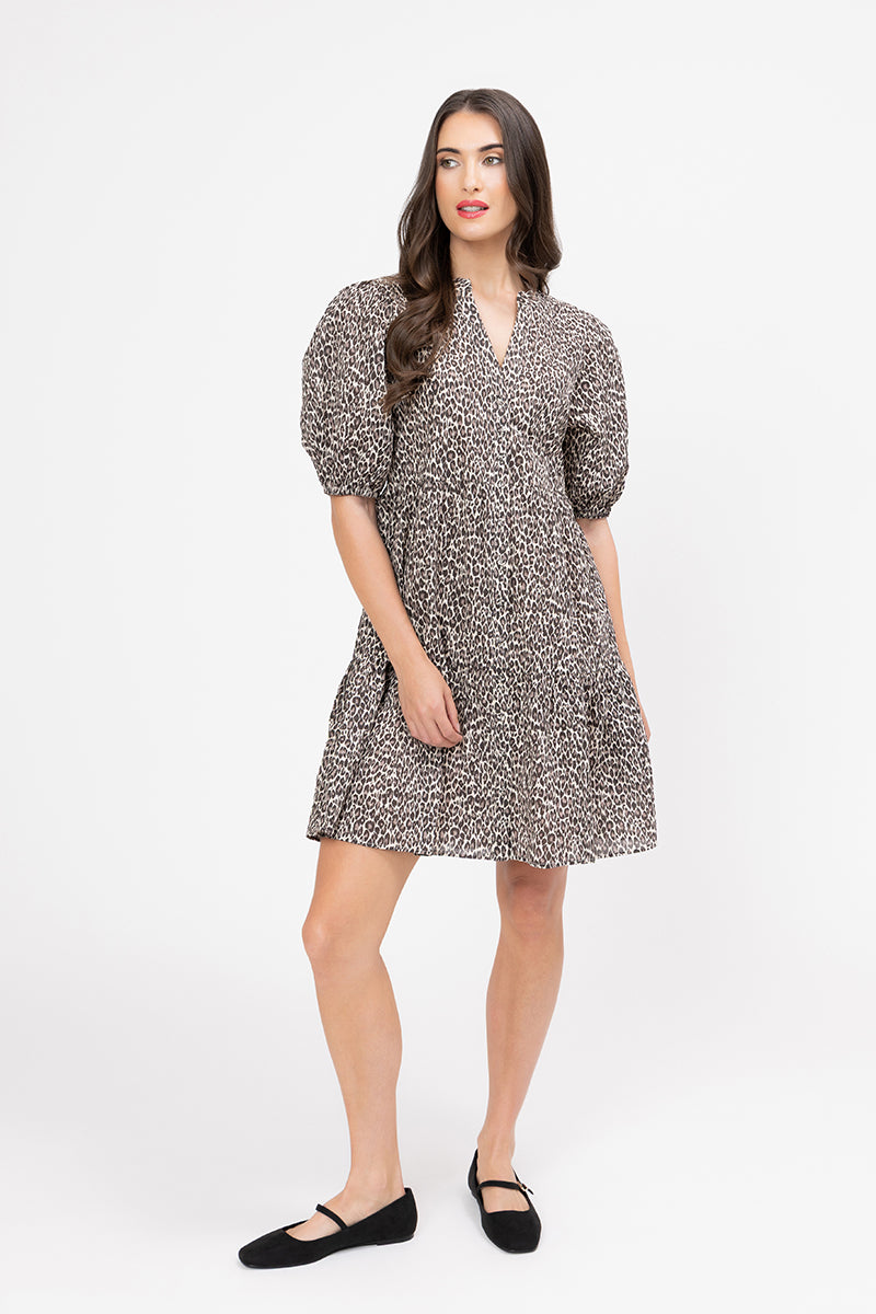 Billie The Label | Reflective Mini Dress - Coffee Safari