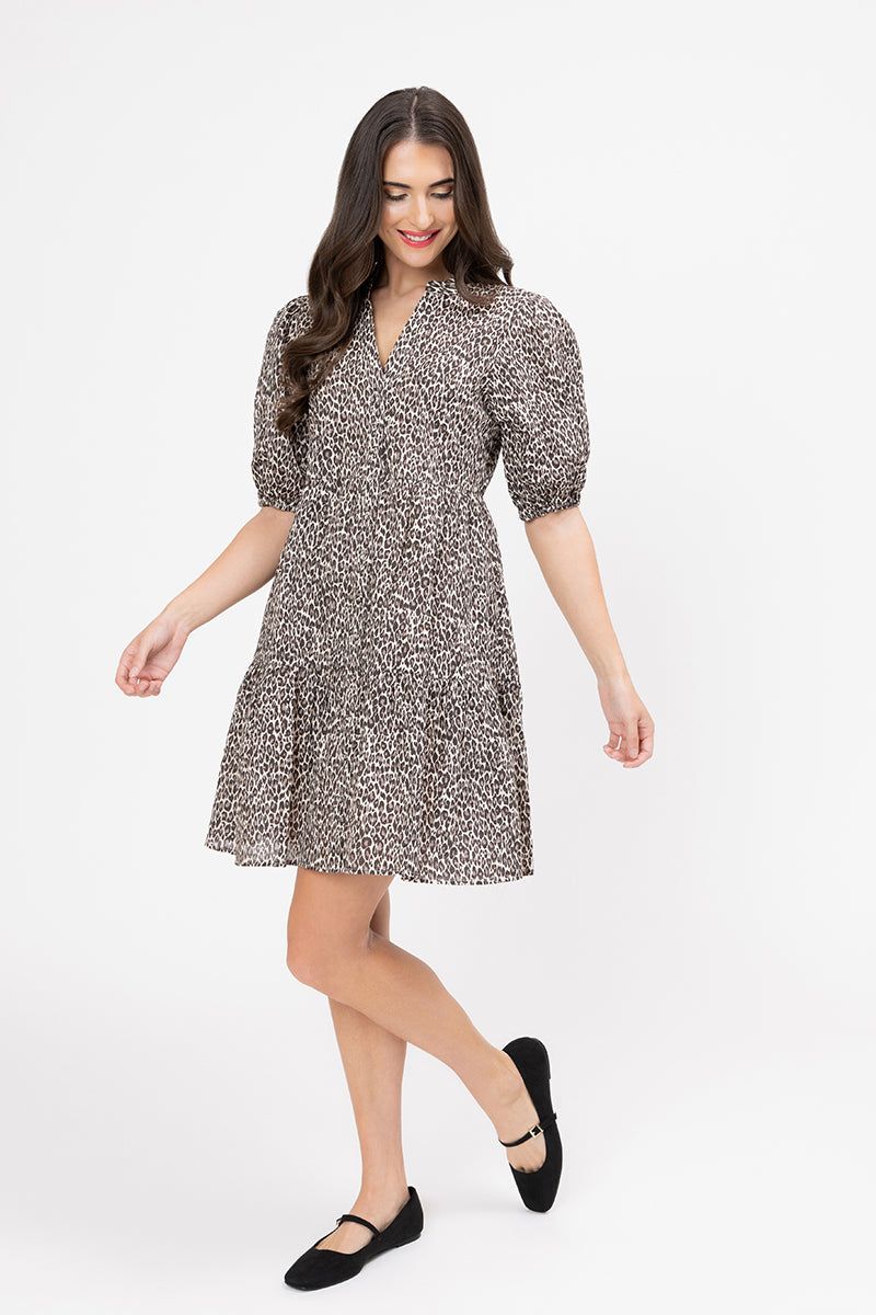 Billie The Label | Reflective Mini Dress - Coffee Safari