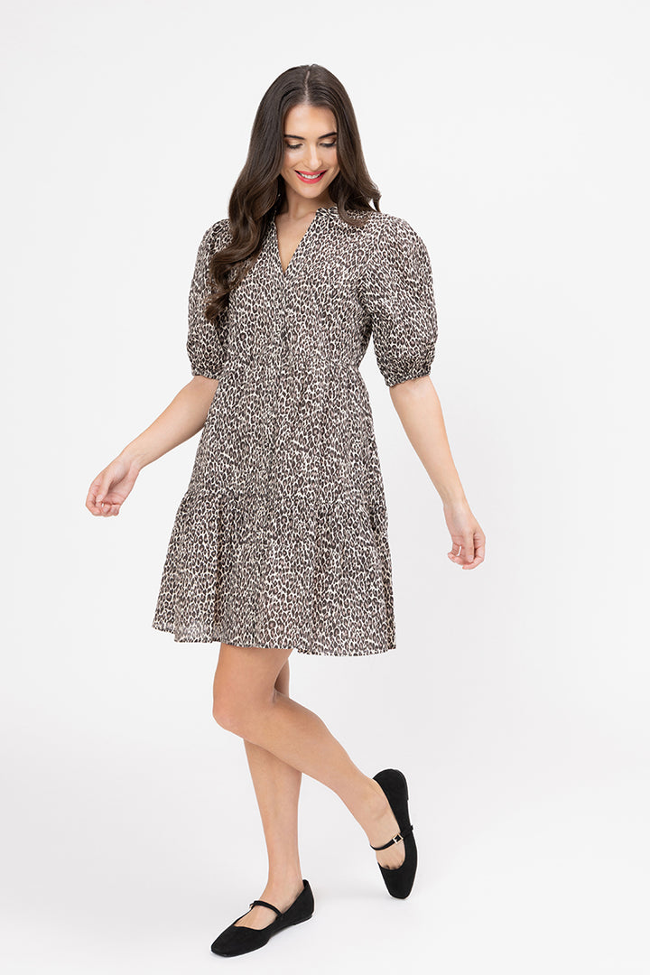 Billie The Label | Reflective Mini Dress - Coffee Safari