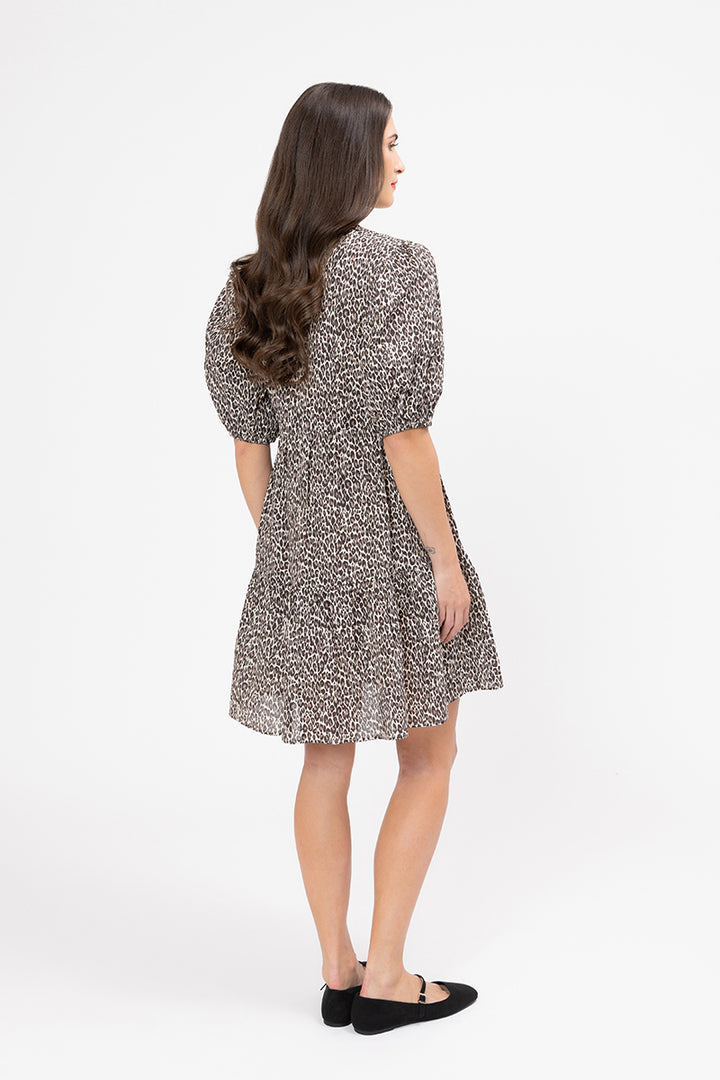 Billie The Label | Reflective Mini Dress - Coffee Safari