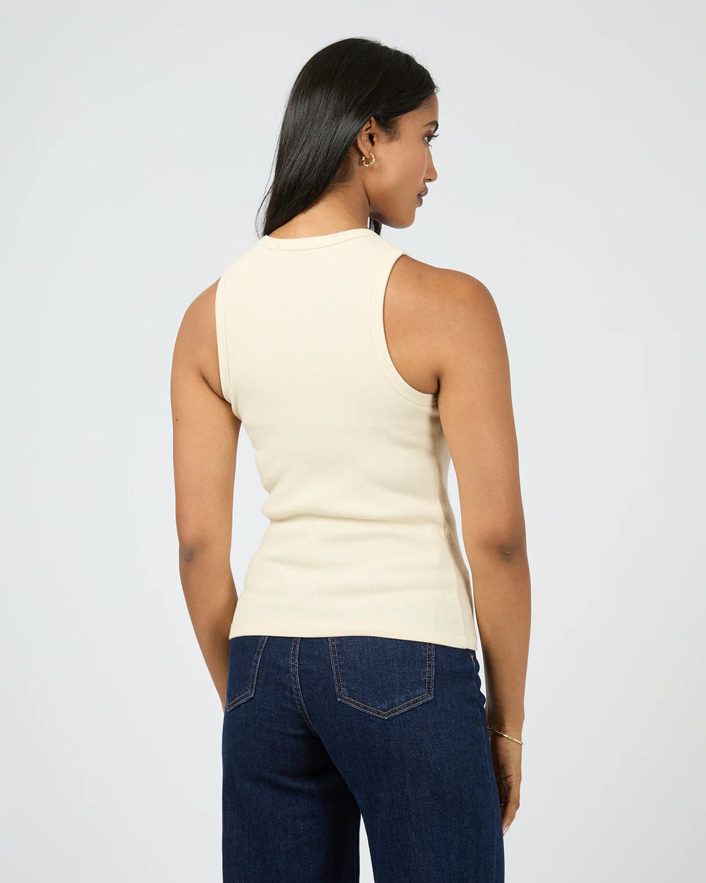 All About Eve Sierra Tank in Vanilla, back view