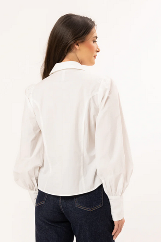 Leila + Luca Angie Top in Crisp White back view