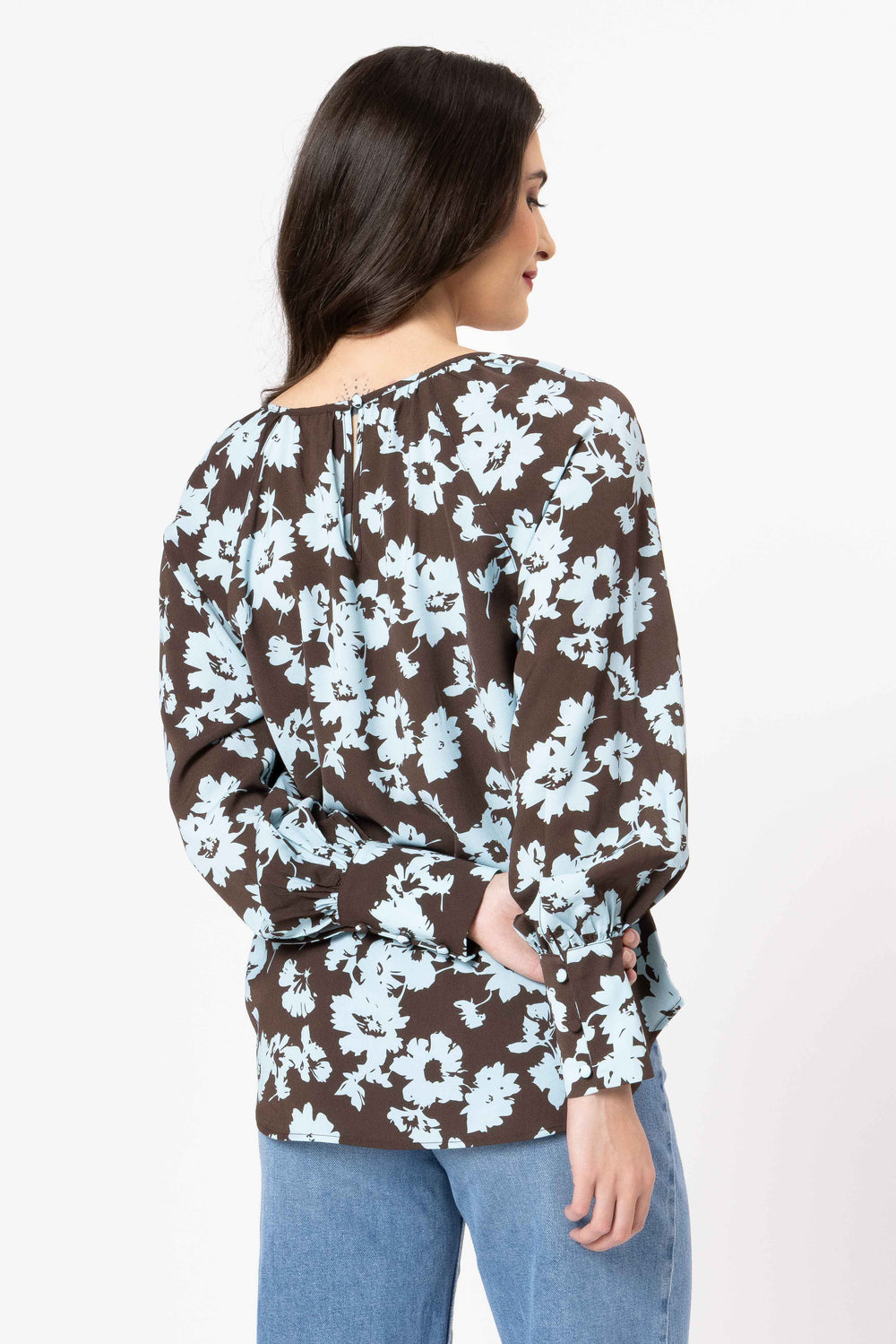Leila and Luca Centered Top in Powder Bloom back view