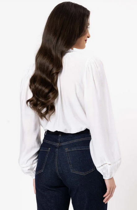 Seeking Lola Sylvie Top in White back view