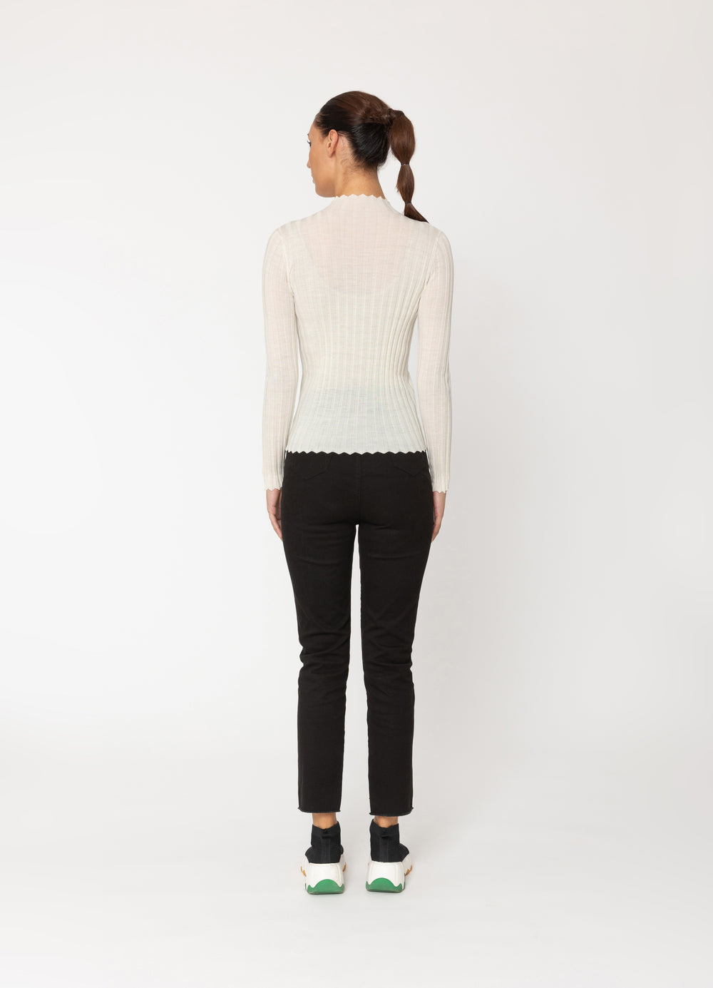 Two by Two Womens Derby Top Winter White back view