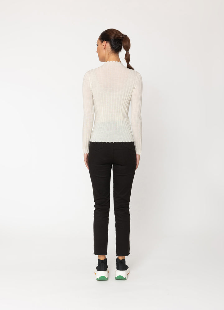 Two by Two Womens Derby Top Winter White back view