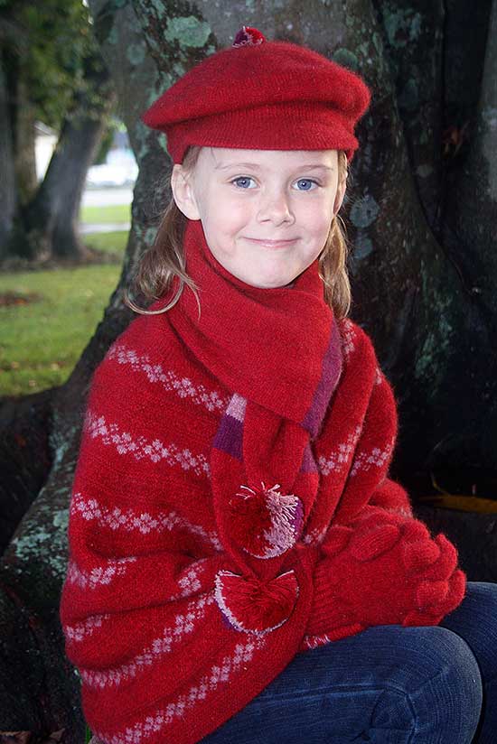 Child's Possum Merino Gatsby Hat Red