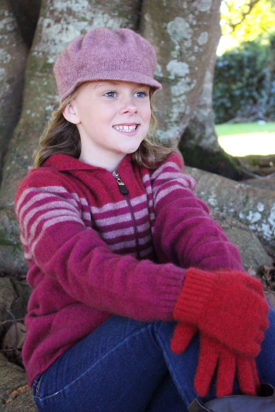 Child's Possum Merino Gatsby Hat Pink