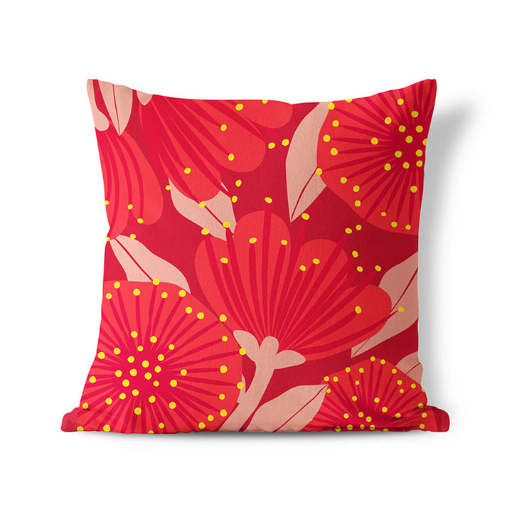 Cushion Cover Bright Botanical Red Pohutukawa