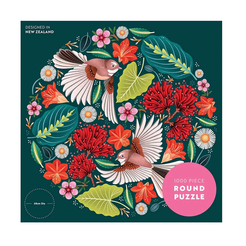 Chirpy Fantails Round 1000 Piece Puzzle