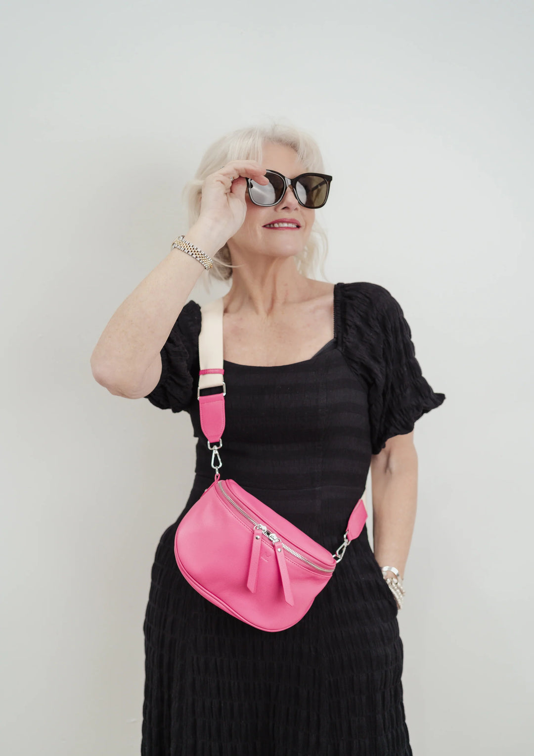 Dani Leather Bag - Fuchsia