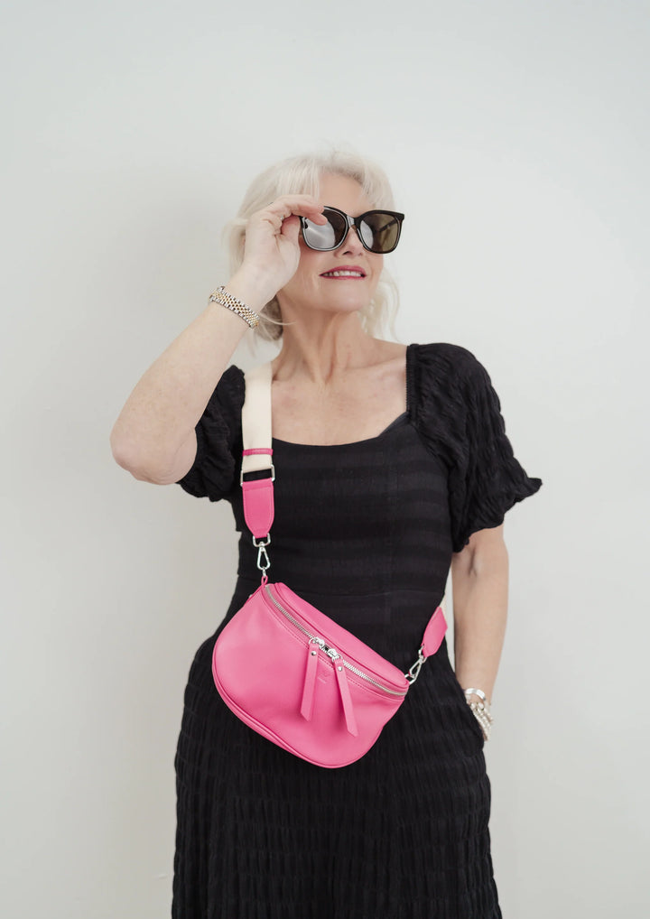 Dani Leather Bag - Fuchsia