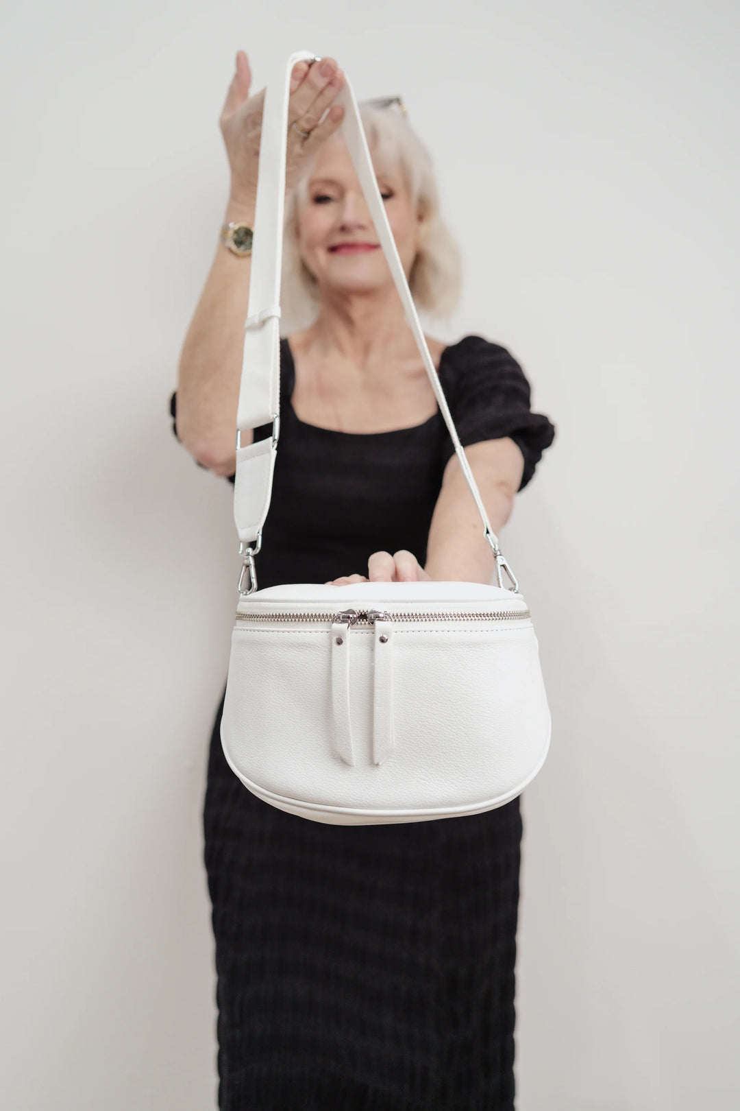 Dani Leather Bag - White