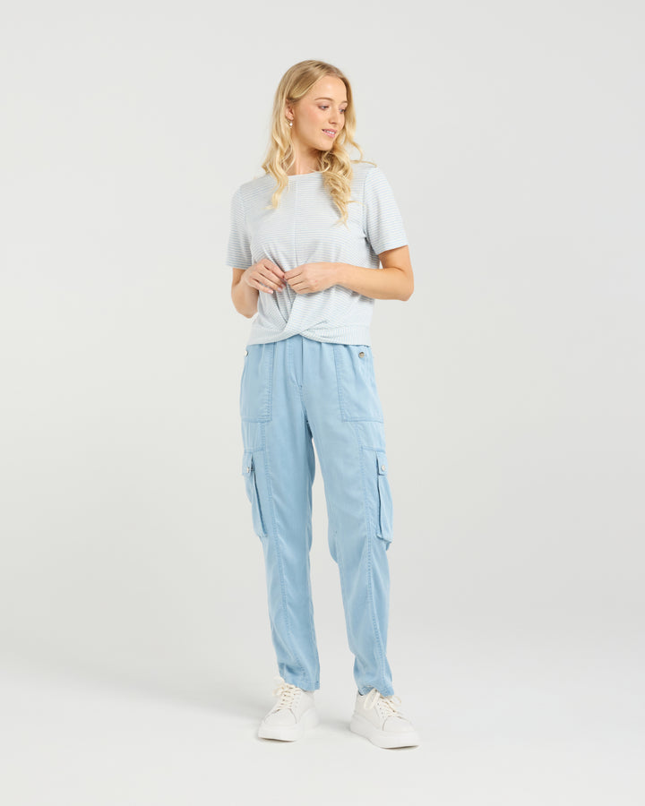 Et Alia | Twist Tee - Sky Stripe