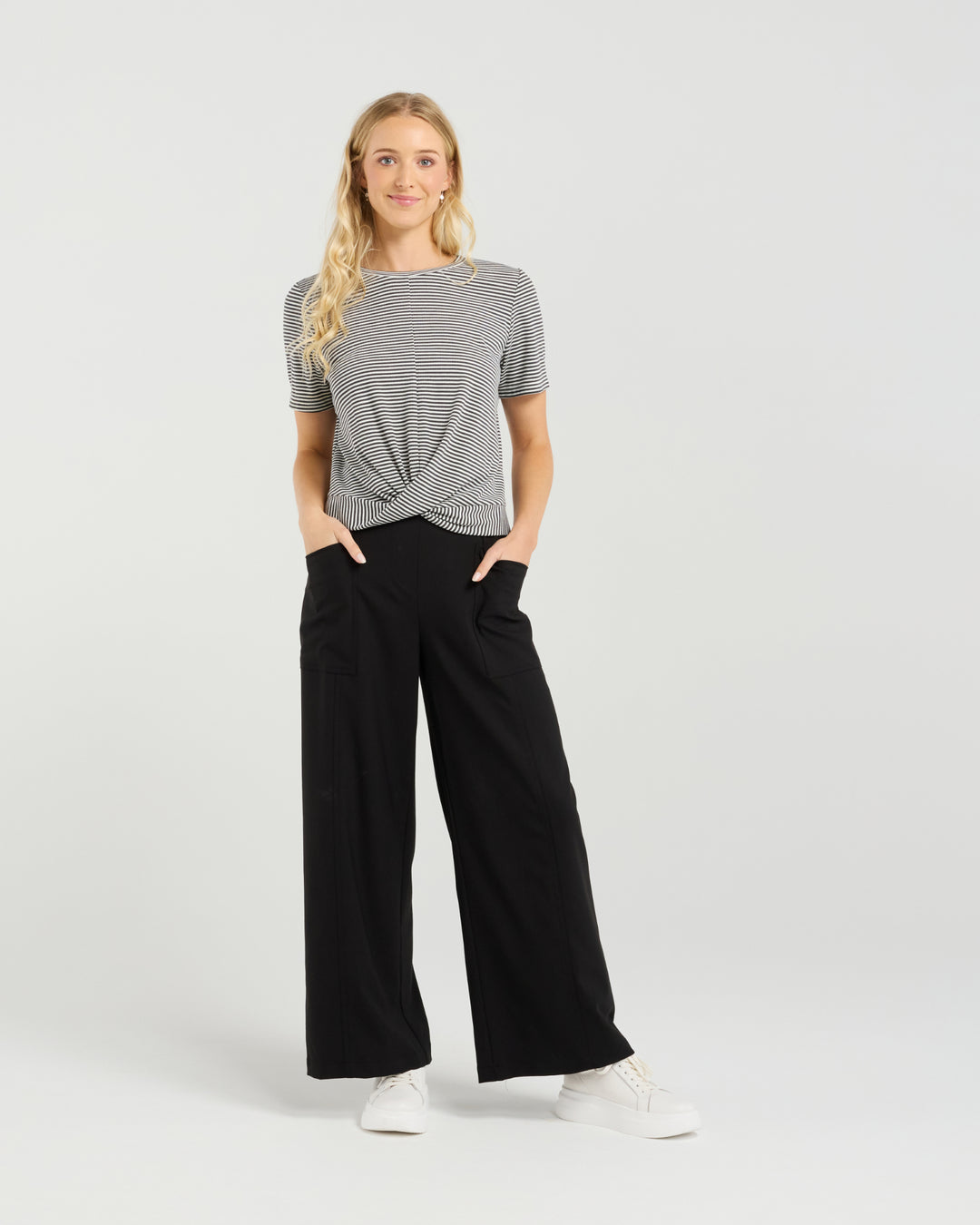Et Alia | Twist Tee - Monochrome Stripe