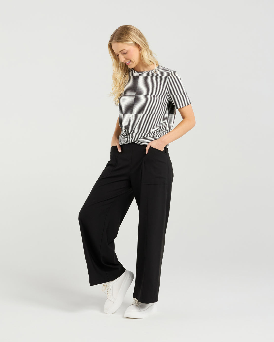 Et Alia | Twist Tee - Monochrome Stripe