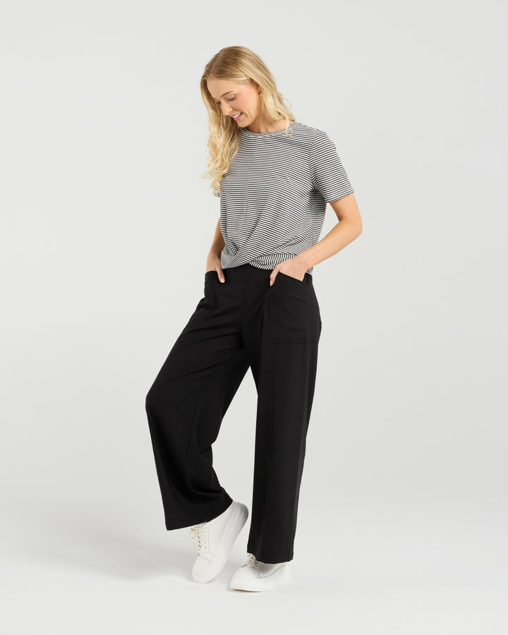 Et Alia | Twist Tee - Monochrome Stripe