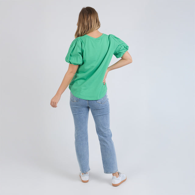Elm Joy S/S Tee - Green-Briar - back view
