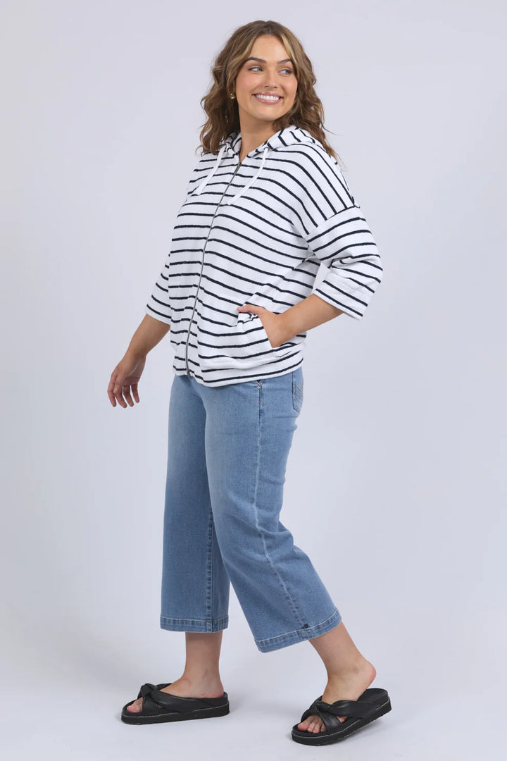 Elm | Beachy Hoodie Stripe - Side View