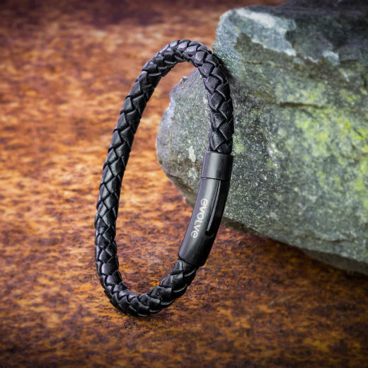 Black Latitude Bracelet - Matte Black
