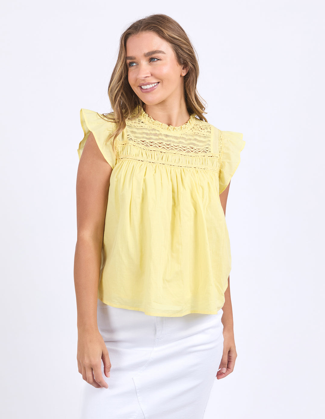  Foxwood Adelyn Top in Lemon - Front View