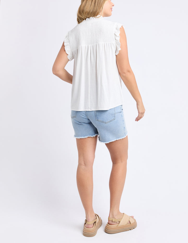 Foxwood Airlie Top White Back View