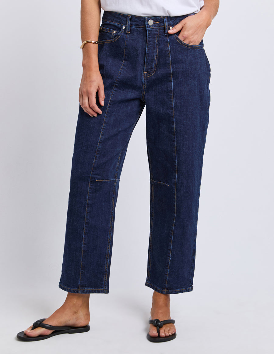 Foxwood | Ambrose Barrel Jean - Indogo Denim - Front 