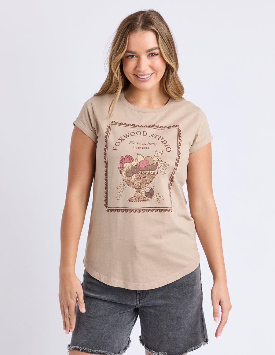  Foxwood Florence Tee Oatmeal - Front View.
