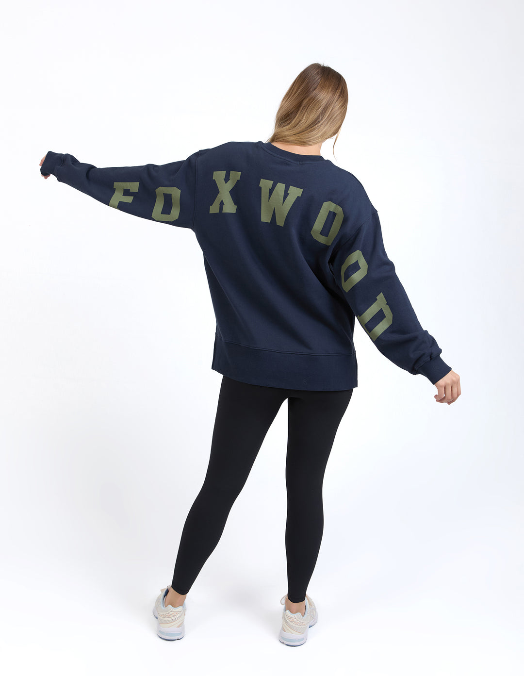 Foxwood Interval Crew in navy - back view. 