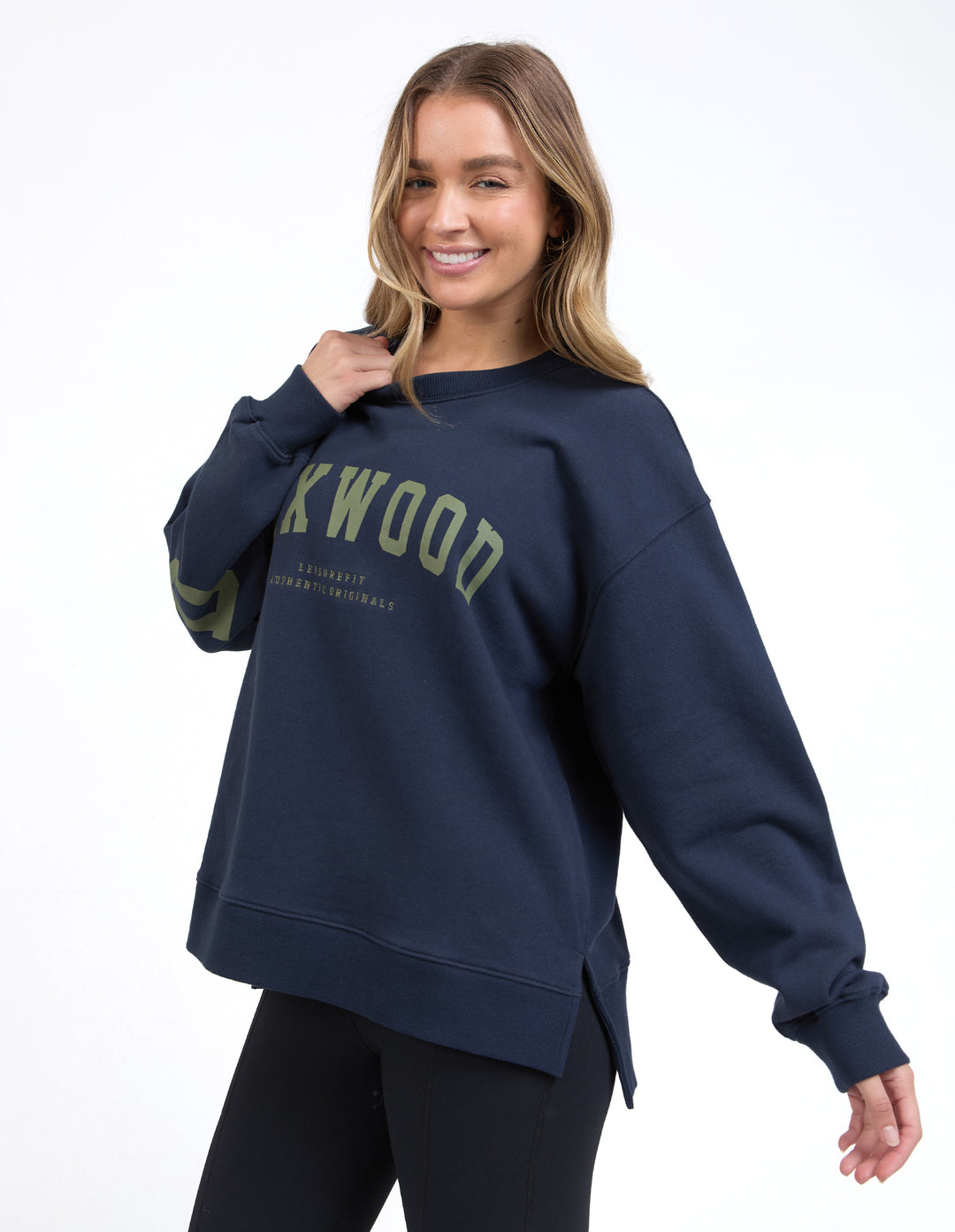 Foxwood Interval Crew in navy - side view.