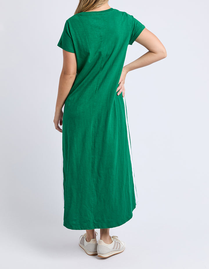 Foxwood Recovery Dress in green - back view. 