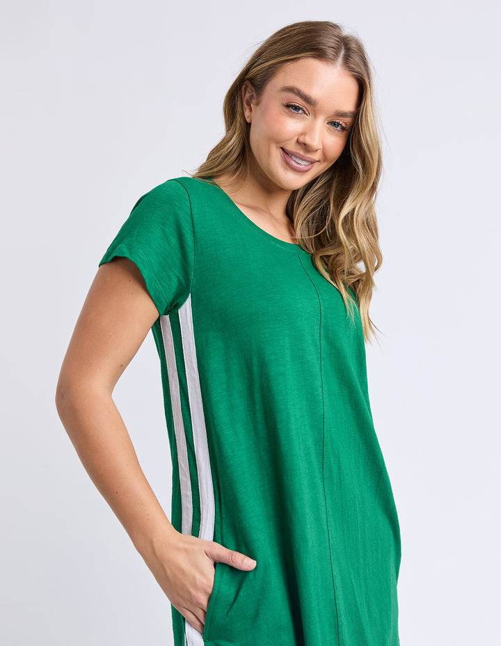 Foxwood Recovery Dress in green - side view.