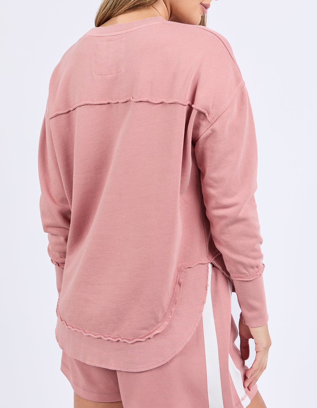Foxwood Simplified Crew in Dusty Rose - Back View